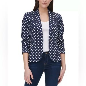 Tommy Hilfiger Navy Blue Polka Dot Blazer